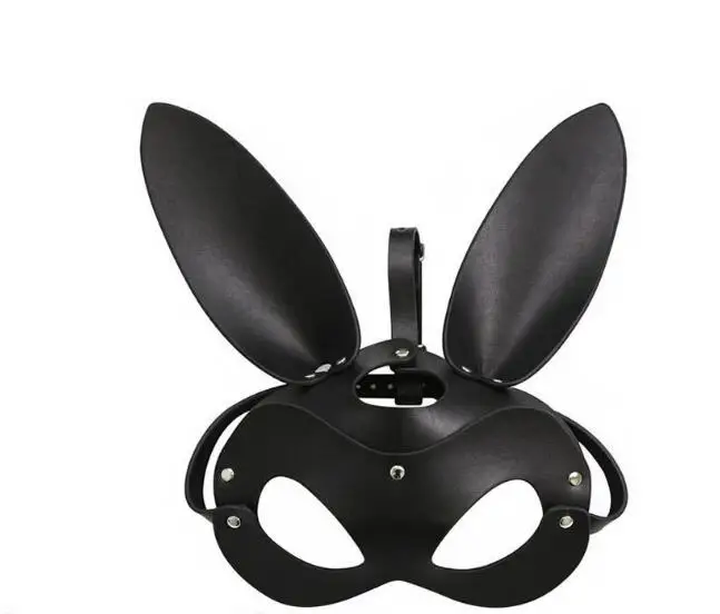 

Women Vintage New Vintage Good Hair Cosplay Catwalk Rivet Leather Head Mask Rabbit Retro Party Head Jewelry Costume Accessory