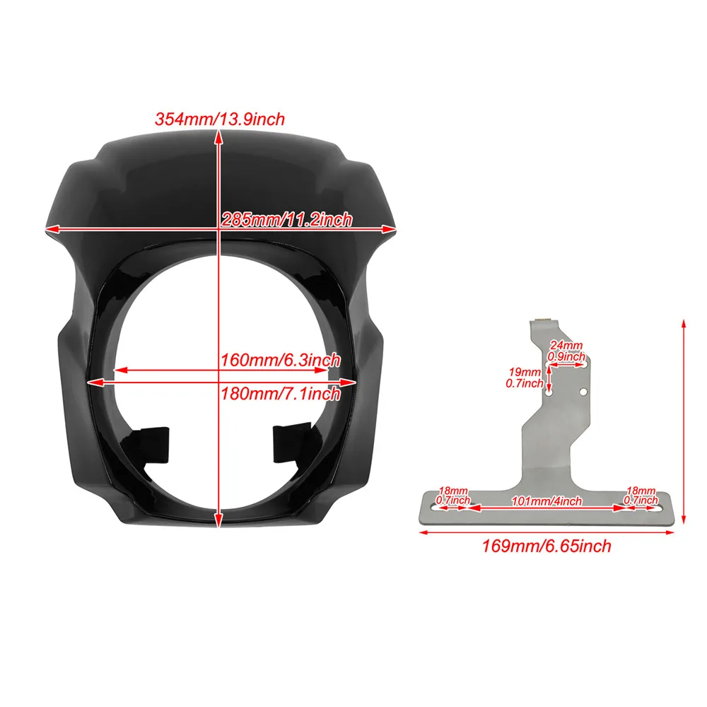 Мотоциклетный глянцевый черная/матовая черная накладка фары Faring для Harley Softail breaker