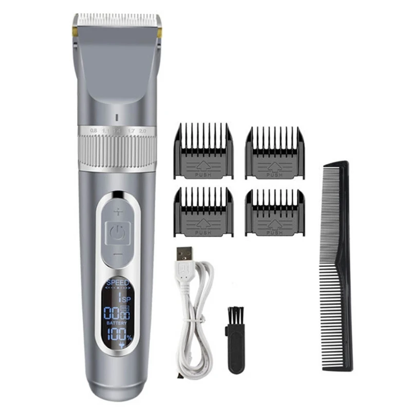 

Hair Clippers Professional Barber Shavers Machine 5-Speed Rechargeable Cordless Haircutting Tools for Men and Family Use 19QE