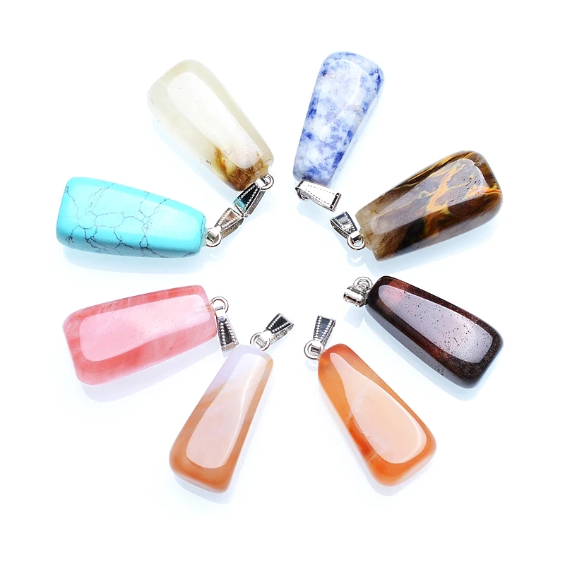 5 шт./лот мульти тип натуральный камень Шарм Кристалл столб подвески и ожерелья