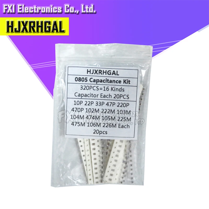16 значений* 20 шт = 3 20 шт 0805 SMD конденсатор Ассорти Комплект 10pF-475M компонент diy Образцы комплект и