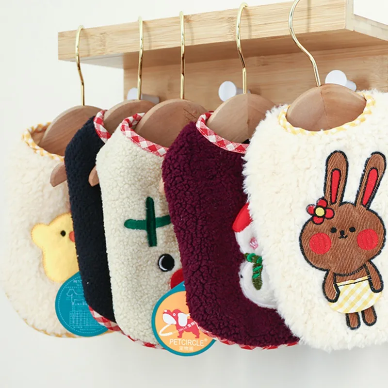 

Жилет для домашних питомцев, пальто, теплая одежда для собак, флисовая мультяшная Одежда для животных, костюм для собак, куртка для чихуахуа,...