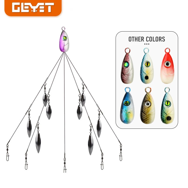 

Fishing Alabama Rig 5pcs/lot 5 Arms Head Umbrella Lure With Swivel Snap Connector Swimming Bass Bait Kit 10g-24g Tackle