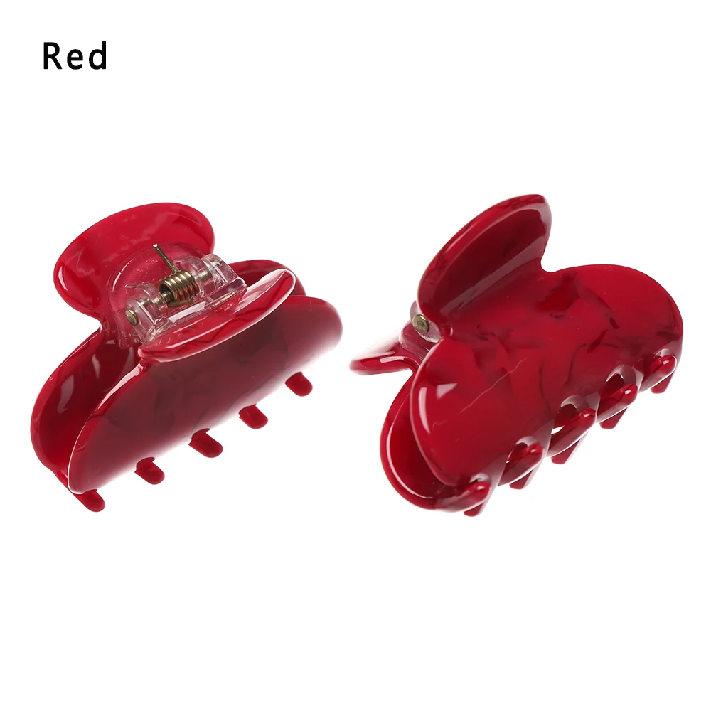 1PC red Новинка, модные женские заколки для волос, акриловые шпильки для волос, одноцветные женские заколки для волос, крабы, Когти для волос, женские аксессуары для макияжа и мытья волос - Цвет: 1PC red