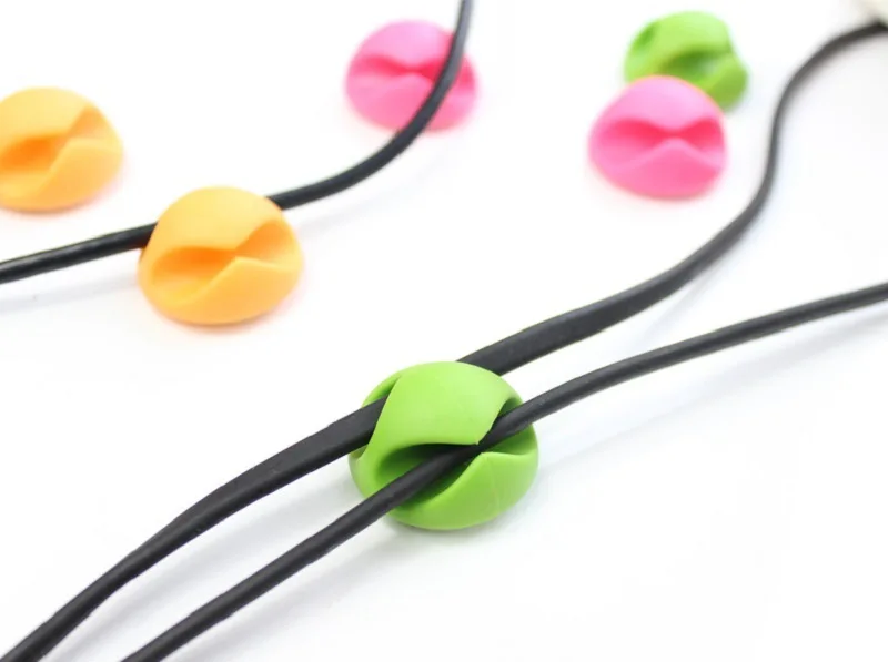 new 1pc usb cable organizer wire winder earphone holder cord clip office desktop phone cables silicone tie fixer wire management free global shipping