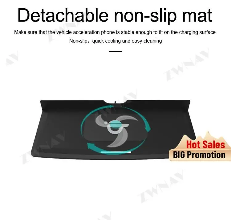 Автомобильное беспроводное зарядное устройство QI для Range Rover Sport 2014-2017