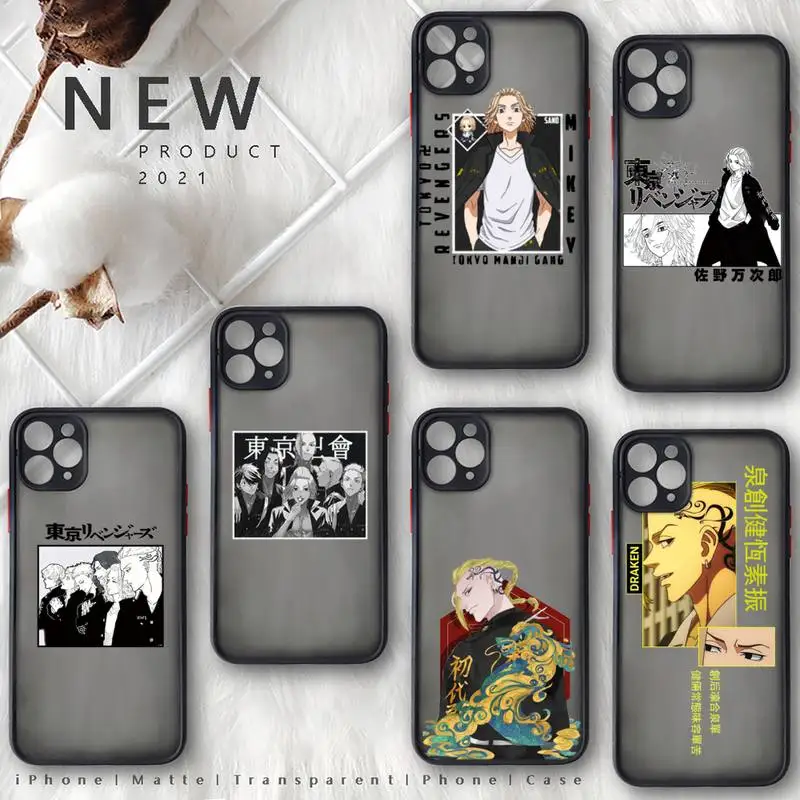 

mikey Tokyo Revengers Phone Case Matte Transparent for iphone 11 12 pro mini XS XR X max 7 8 plus TPU clear coque shell fundas