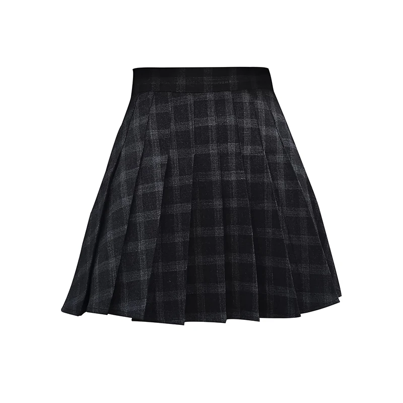 

Spring Autumn Harajuku Gothic Black Gray Plaid Skirts Shorts Women'S Pleated Skirt Short Punk Girl'S Skirt Short