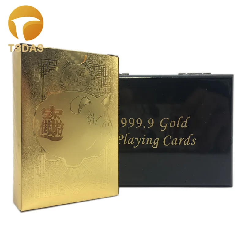 Golde игральные карты с красной деревянной коробкой удивительные золотые