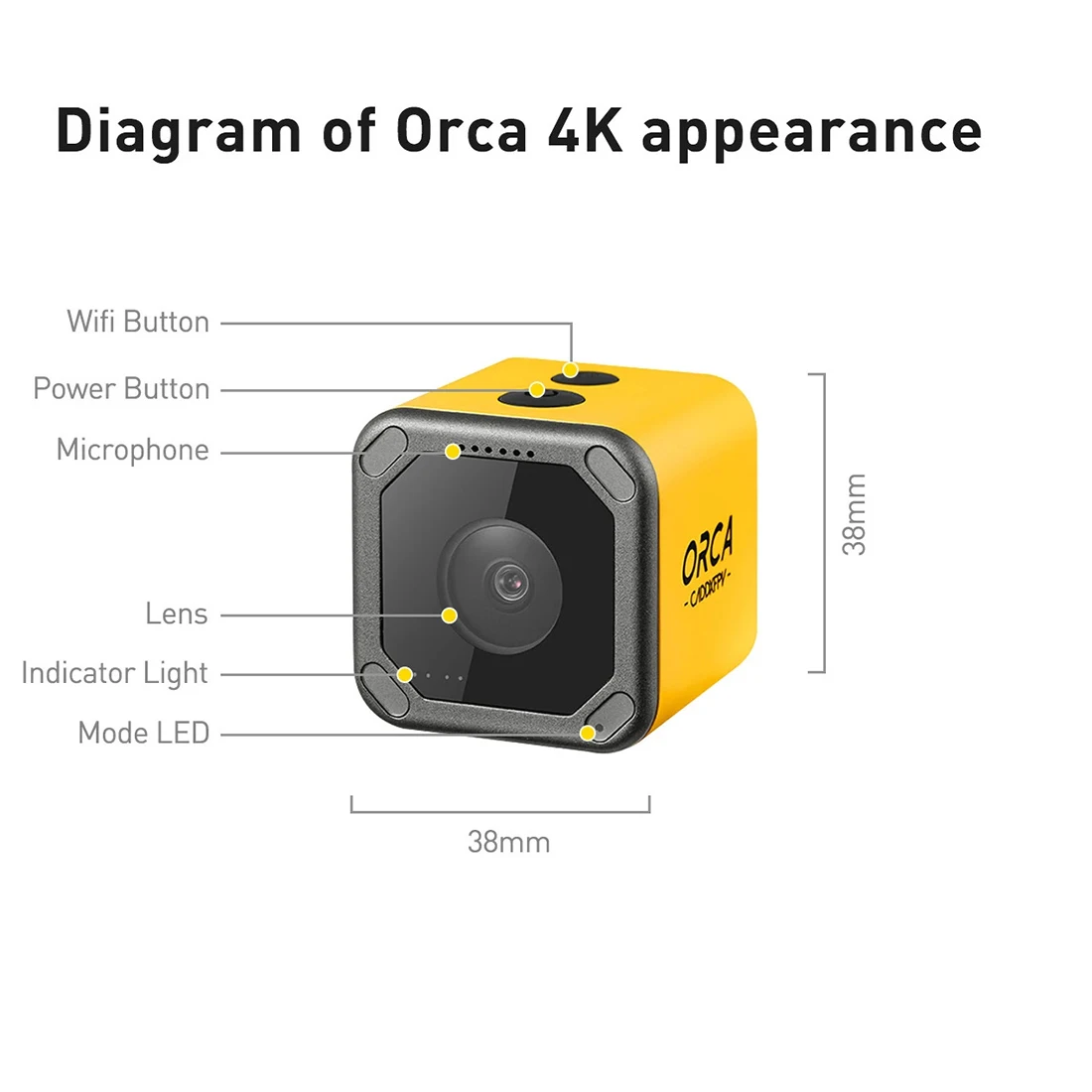 caddx orca 4k hd запись мини fpv камера с угл