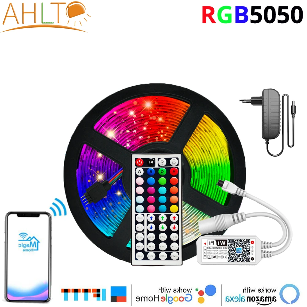 WIFI 5 м 10 светодиодный ленточный светильник RGB 5050 гибкая лента Fita с диодным диодом