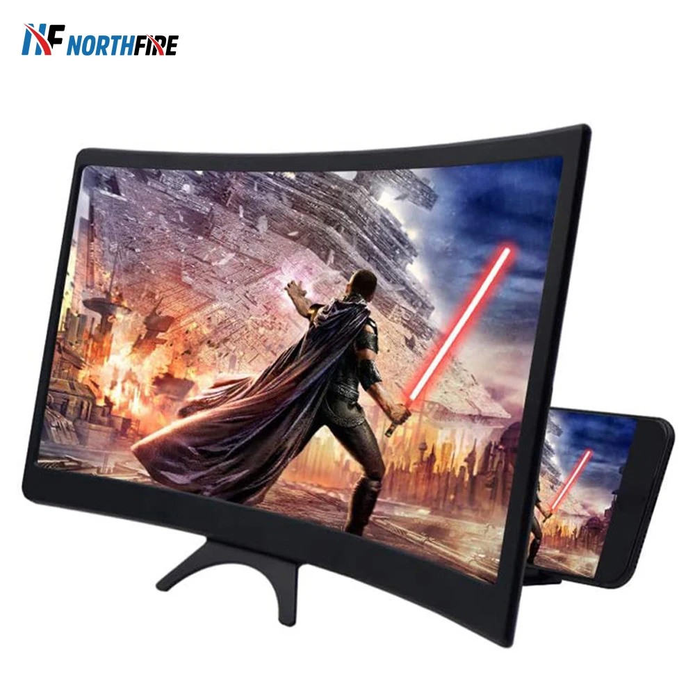 12 дюймовый складной 3D изогнутый видео усилитель Обои для рабочего стола HD экран