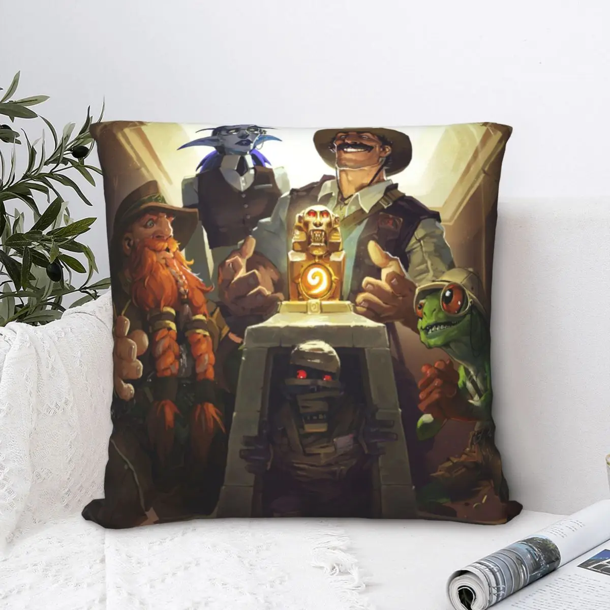 

Magical Polyester Cushion HearthStone Heroes of Warcraft Gianna Strategy Game For Sofa Decorative Washable Throw Pillowcase