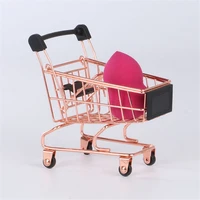 creative simulation mini iron metal shopping cart supermarket trolley sundries storage basket shopping cart