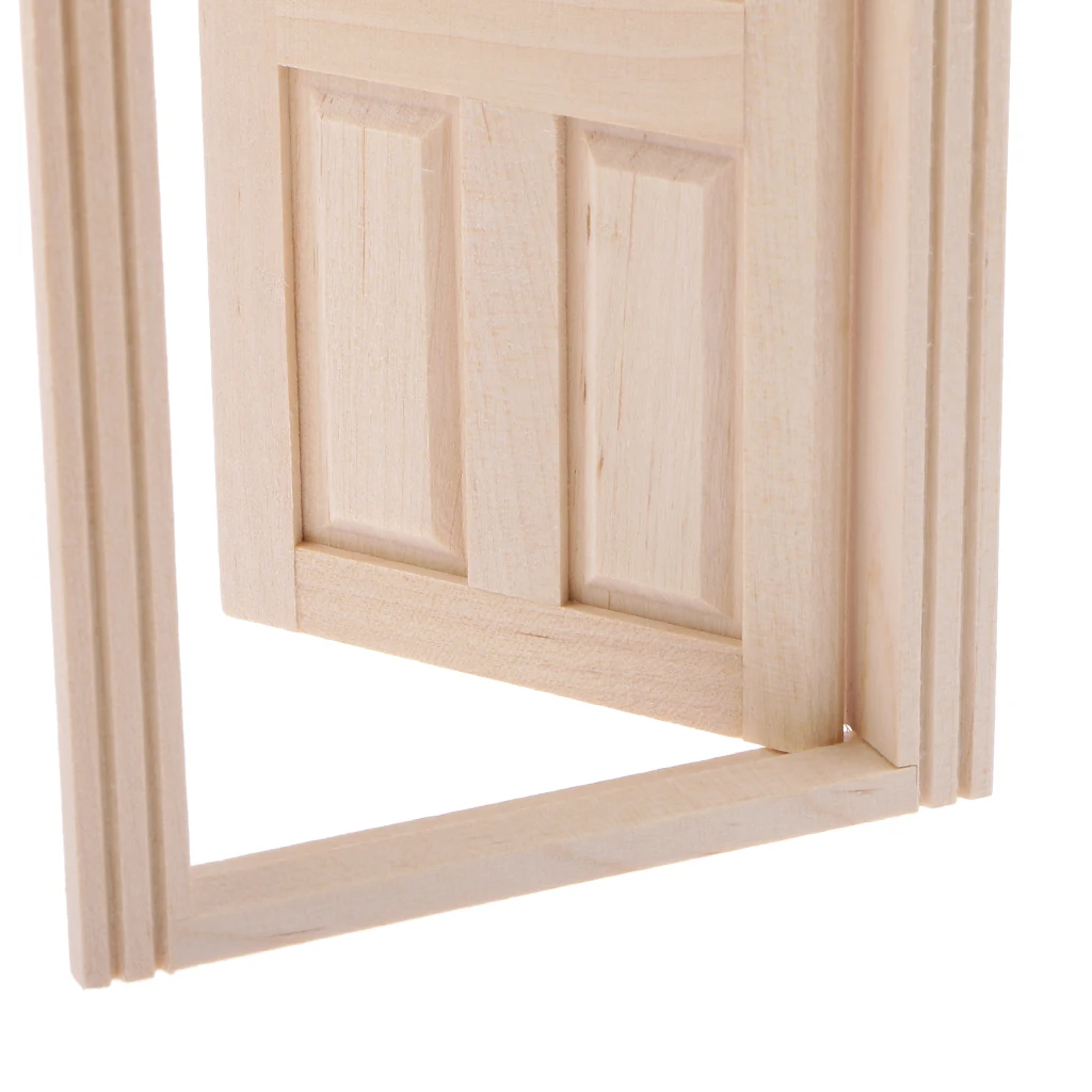

1/12 Scale Doll House Miniature Classical Exterior Wooden Door 6-Panel with