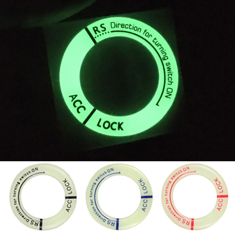 

Car Night Luminous Ignition Key Ring Stickers Auto Motorcycle Universal Ignition Switch Cover 3D Fluorescent Circle Decoration