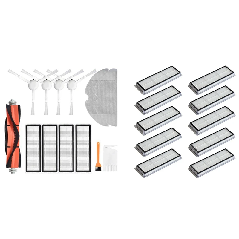 

Main Brush Side Brush Hepa Filter Mop Cloth with 10Pc HEPA Filter Replacement for Xiaomi Dreame F9 Robot Vacuum Cleaner