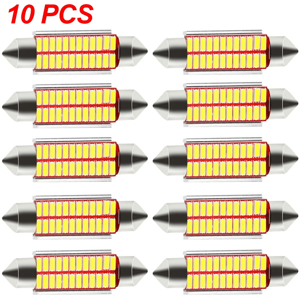 

10Pcs C10W C5W LED Bulbs Festoon 31mm 36mm 39mm 41mm Super Bright 4014 Canbus Error Free Auto Interior Doom Lamp Reading Lights