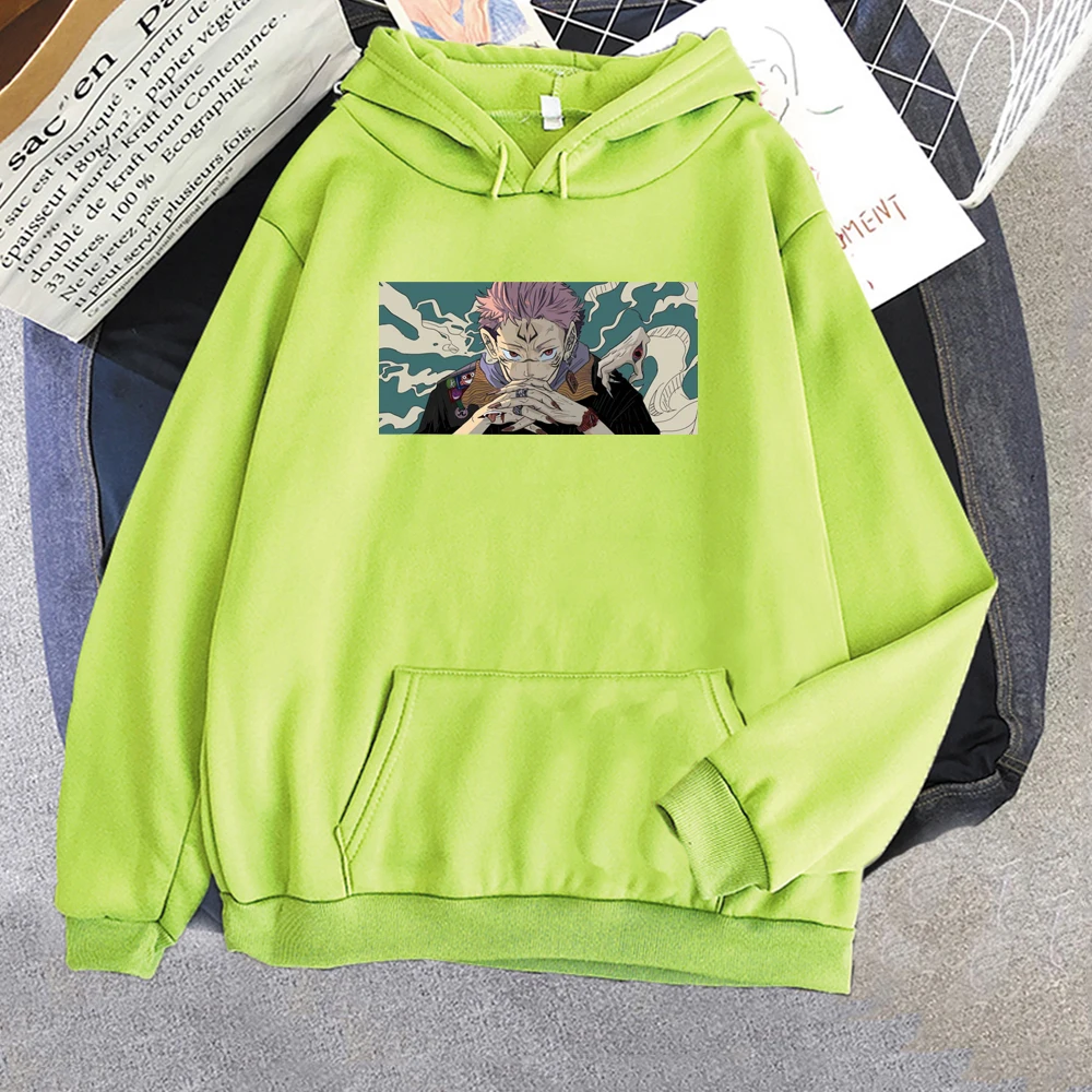 

Jujutsu Kaisen Anime Print Hoodies Sukuna Ryoumen Fashion Sweatshirt Women Graphic Hip Hop Loose Streetwear Hoody Female Clothes