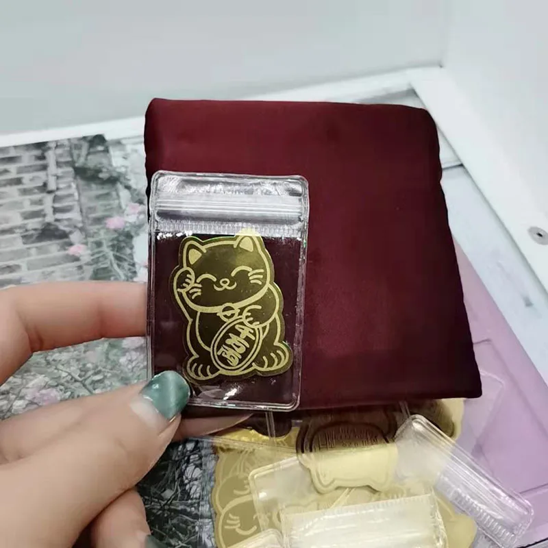 Золотая фольга счастливая кошка наклейка с украшением Au999.9 новое поступление |
