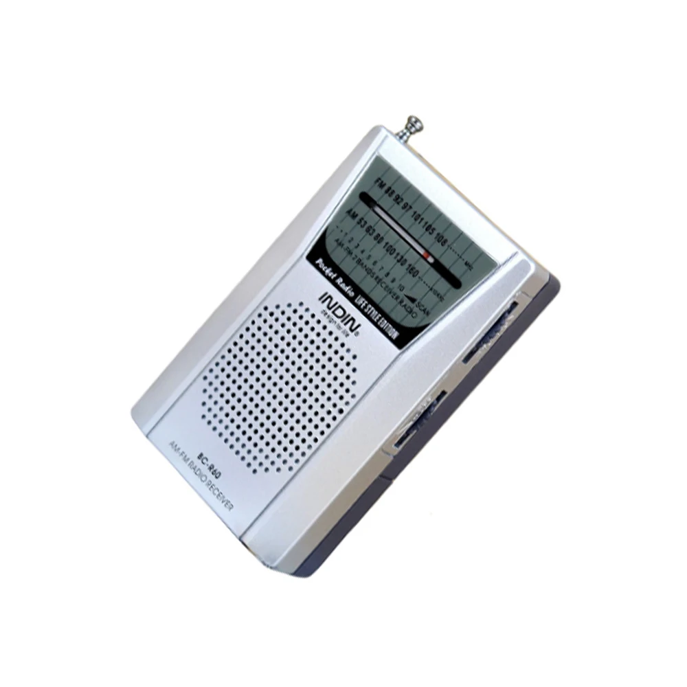 BC-R60 Portable Pocket Radio Telescopic Antenna Mini AM/FM 2-Band World Receiver with Speaker | Электроника