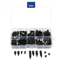 180pcs Black Nylon antirust Spacers Nut Hex Screw with M-F Stand electronic component Screw Nut Assortment Kit Tool accessory