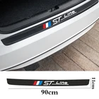 Наклейки из углеродного волокна на задний бампер автомобиля, защитные наклейки на багажник, кожаные наклейки, наклейки для Ford Focus MK2 ST Stline виноградник F150, аксессуары