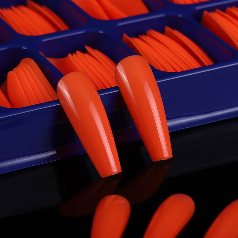 100 шт. накладные ногти на длинные гробы в стиле балерины с полным покрытием