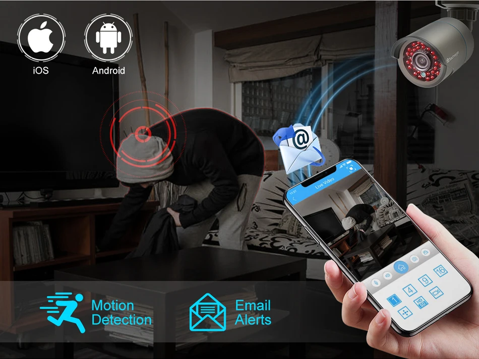 Techage H.265 8CH 1080P HDMI POE NVR комплект CCTV система безопасности 2.0MP ИК наружная аудио запись IP камера P2P комплект видеонаблюдения