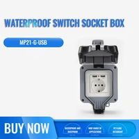 eu switch plug protection box ce approved with usb port splash proof socket 16a rated current for bathroom kitchen
