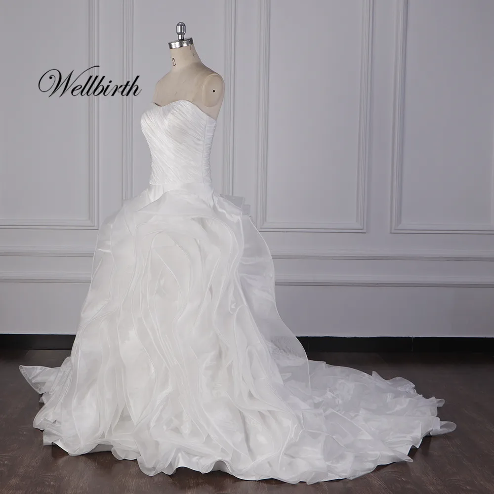 Реальное изображение Wellbirth Vestido de novia милое бальное платье свадебное платье с открытыми плечами свадебное платье js002