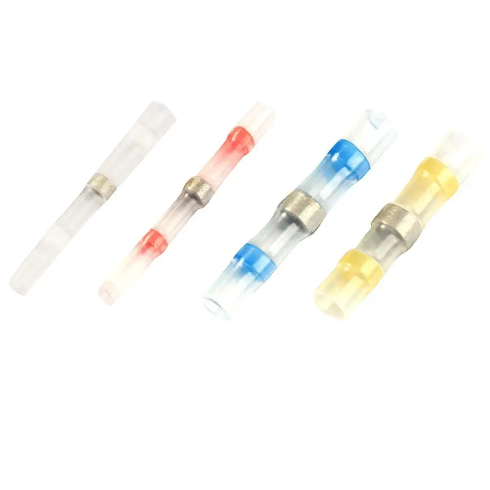 

150/50/100Pcs Heat Shrink Butt Crimp Terminals Waterproof Solder Electrical Terminal Connectors Splice Kit Cable Butt Wire N9B2