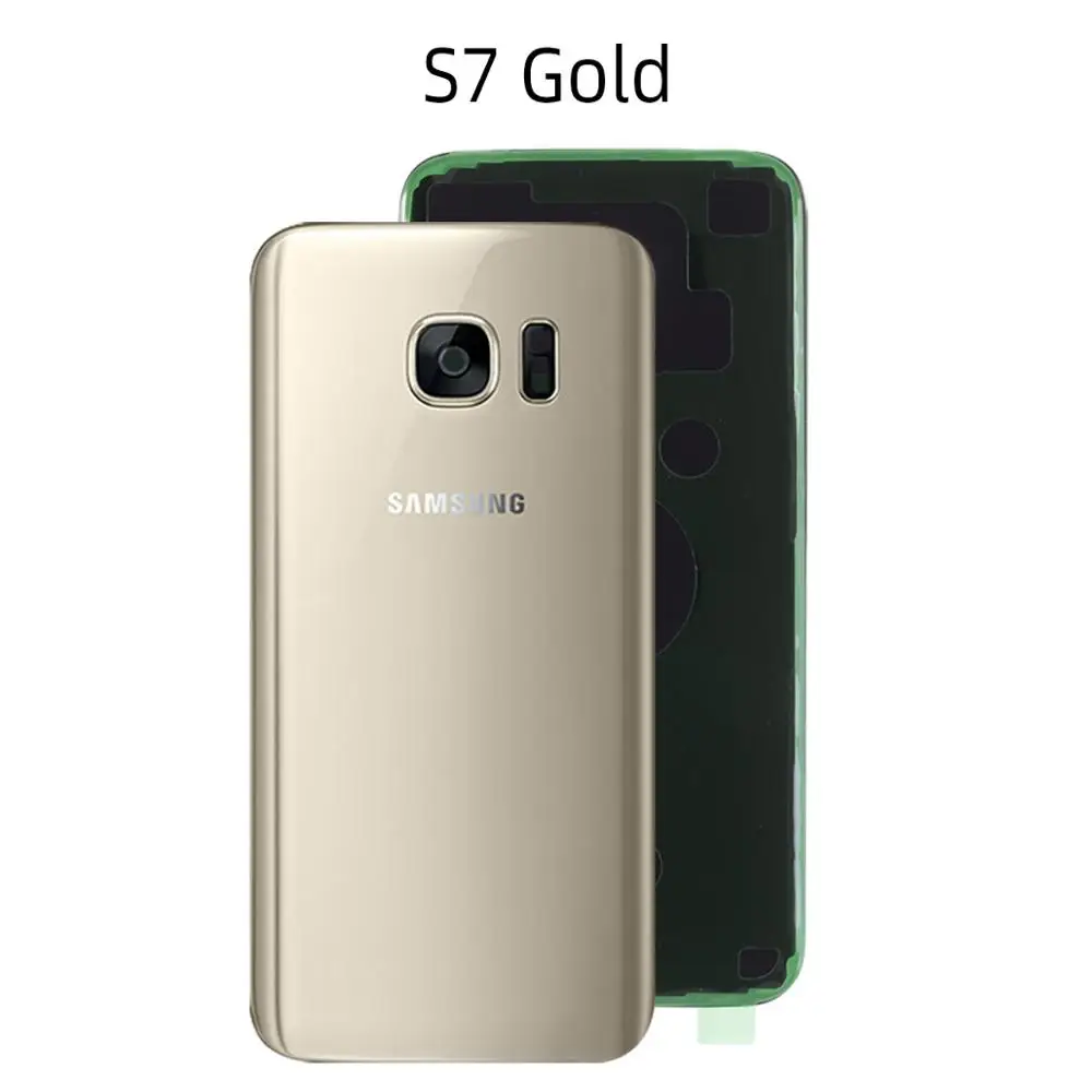 Батарея задняя крышка для samsung Galaxy S7 G930F сзади Корпус Батарея двери случае Запчасти для авто - Цвет: Gold