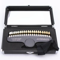 portable high grade and exquisite dental whitening shade board 20 color with mirror comes in stylish aluminum case