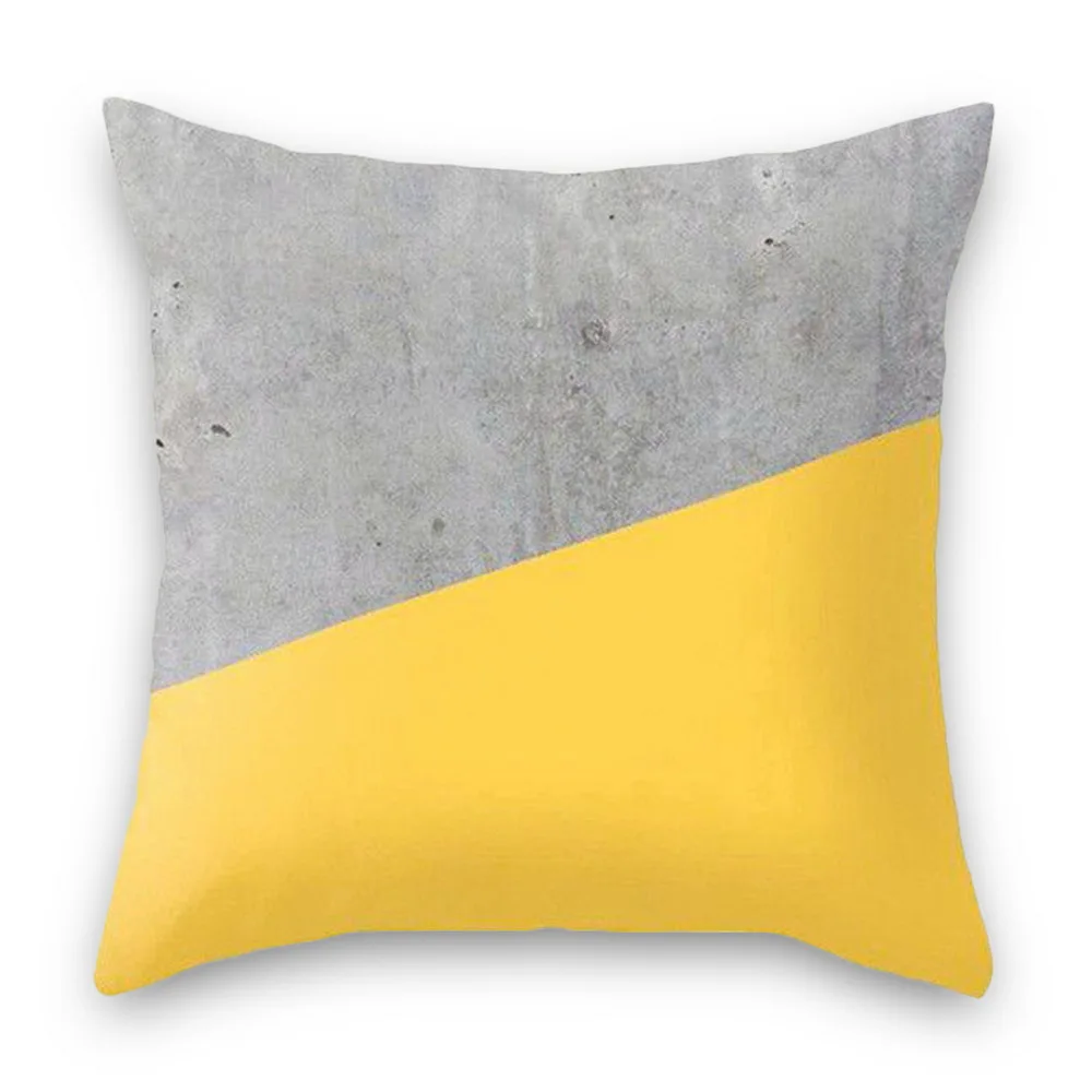 

Yellow Pillowcase Cushion Case Nordic Style Geometric Polyester Decorative Throw Pillow Cover Sofa Car Bed Home Decor 18x18 Inch