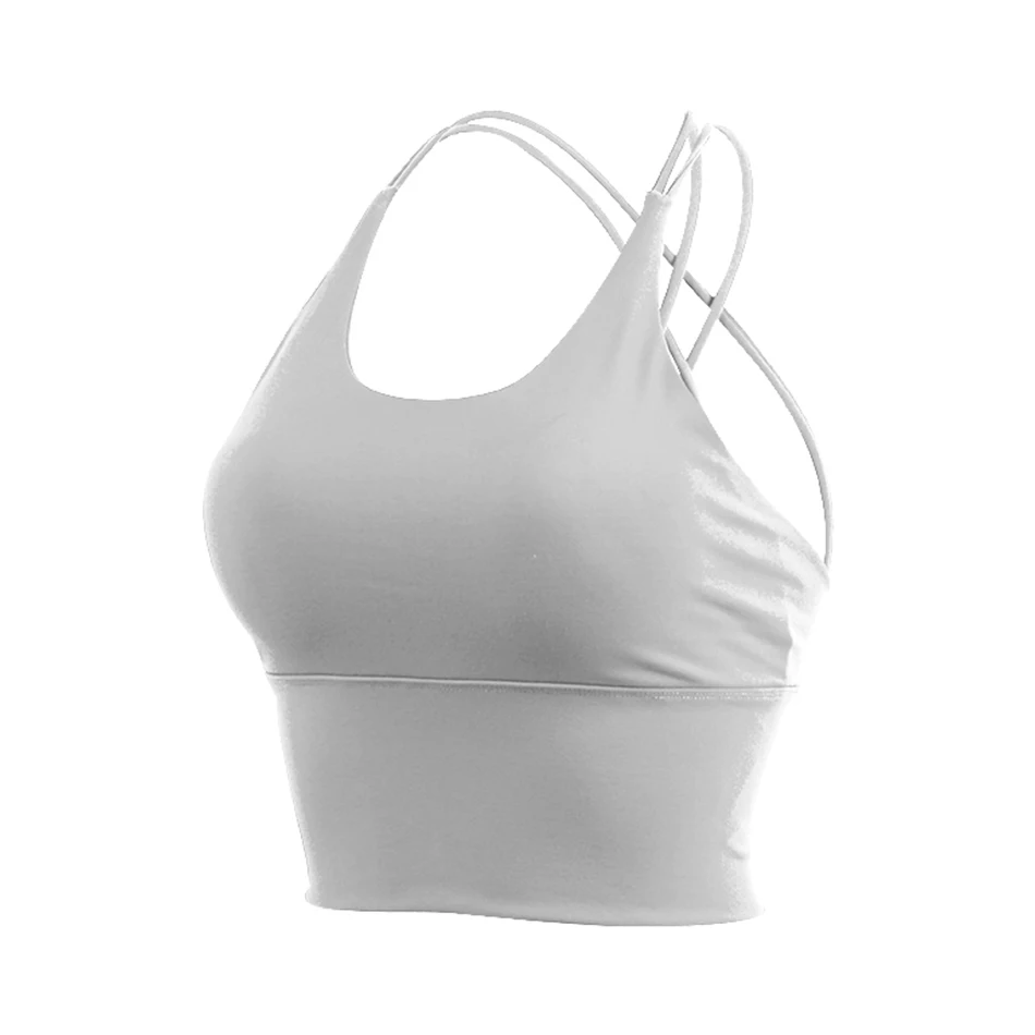 Miss Water 2020 New Women Tops Back Cross Running Gym Sportwear Shirt Sexy Fitness Sleeveless Black Top Sujetador Deportivo
