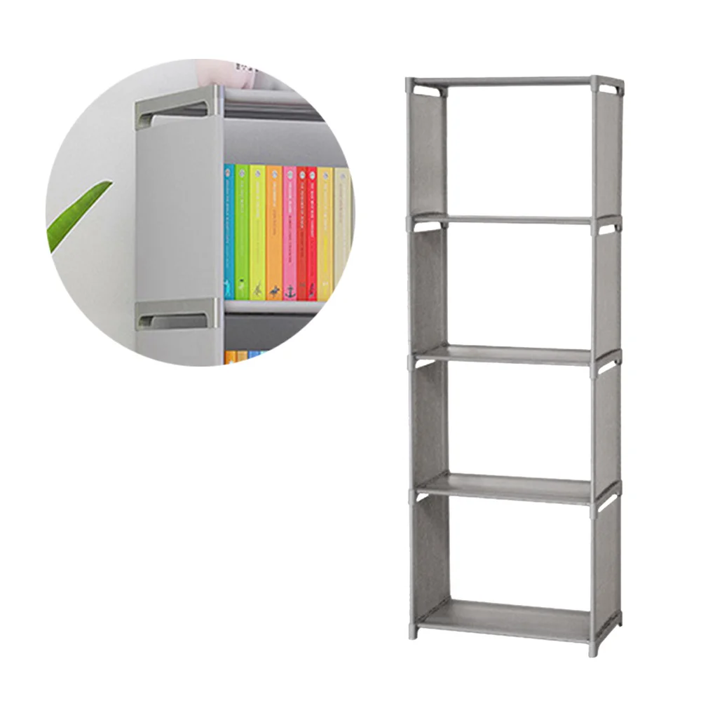 

Bookshelf Shelf Rack Storage Rack Magazine Rack Bookcase Shelving Display Shelves Storage Unit PP and Non-woven Fabric Shelf (Fi
