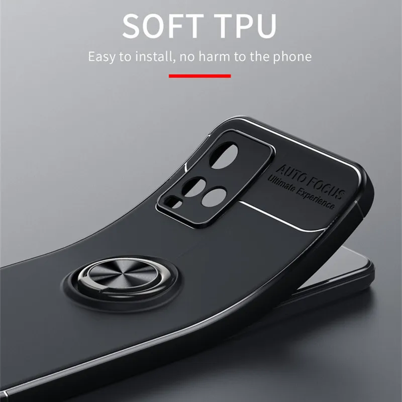 For Cover Vivo Y21 Case For Vivo Y21 Capas Soft Ring Magnetic Shockproof Holder For Cover Vivo Y20 Y31 Y53S Y33S Y21S Y21 Fundas