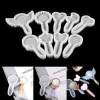 makeup hand held mirror resin mold angel star moon butterfly makeup mirror silicone epoxy resin molds for diy jewely making