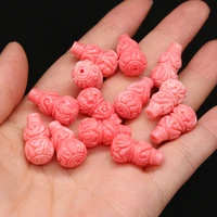 vintage natural stone coral beads reiki heal gourd shape spacer bead for jewelry making diy women necklace accessories