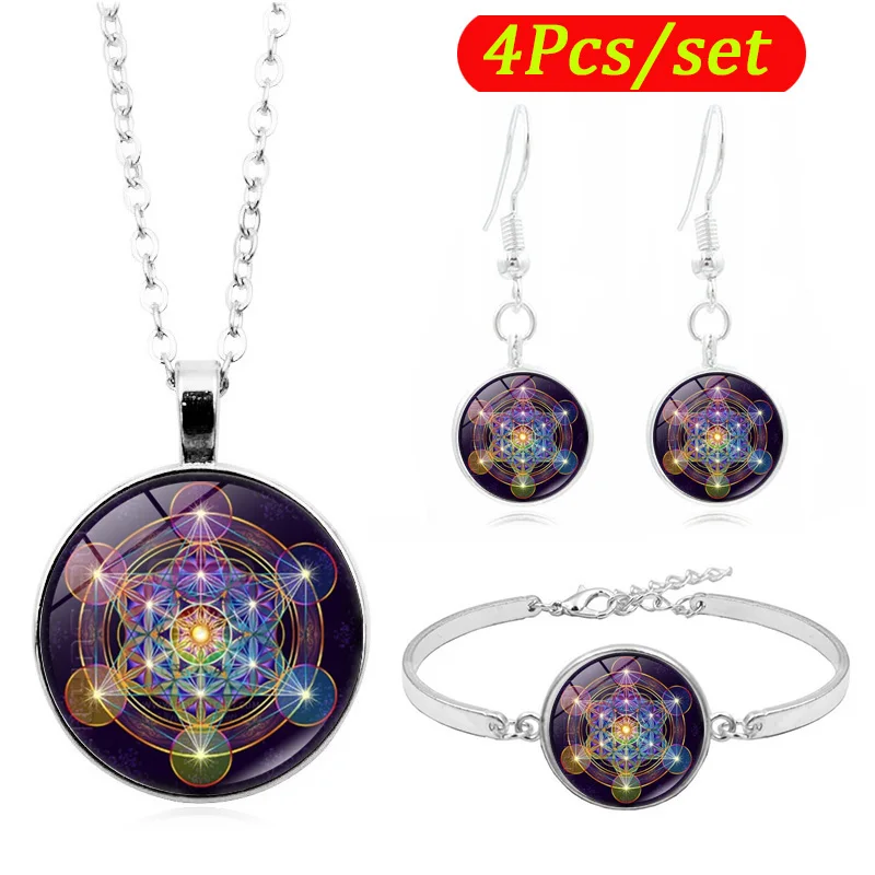 Метатрона Куб Сакральная в виде геометрических фигур кабошоны разрисованные