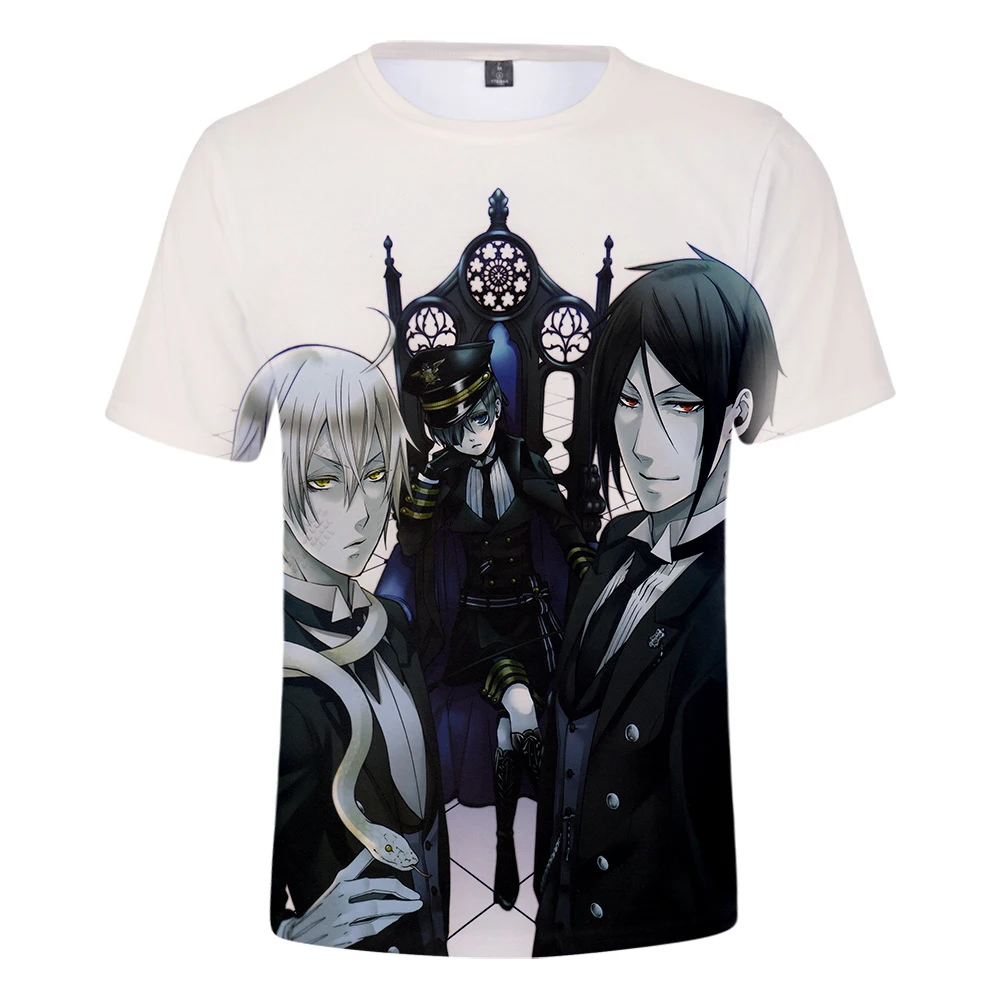 

2021 Newest Black Butler 3D Print T-shirt Men/Women Popular Short Sleeve Harajuku Anime T Shirts 3D Black Butler Short Tee Tops