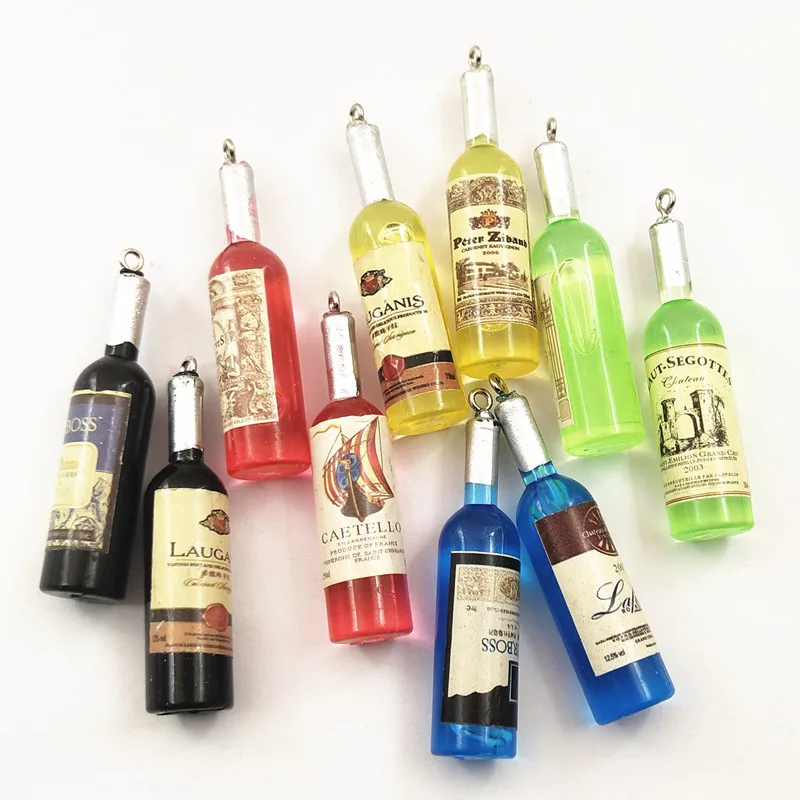 5 шт. акриловые подвески в виде бутылки вина подвесные Подвески ручной работы