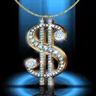 Ожерелье с металлической подвеской в виде символа доллара для мужчин и женщин в европейском и американском стиле и в стиле хип-хоп