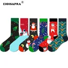 Новый продукт осеньзима, рождественские мужские носки, повседневные дизайнерские короткие носки с мультяшными персонажами Санта-Клауса, оленя, подарок для мужчин