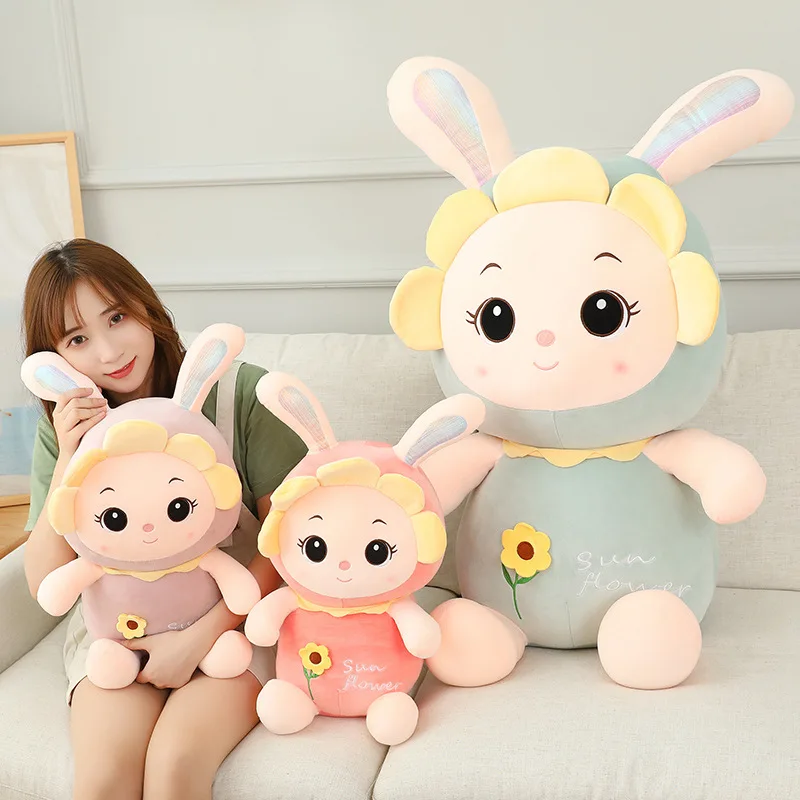 

30-50CM Cartoon Cute Sunflower Bunny Plush Stuffed Animal Toys Bunny Doll Home Decoration Children Sleeping Pillow Girl Gift