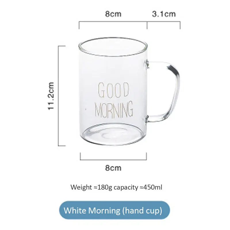 450 мл прекрасная Экологичная стеклянная чашка для завтрака кофе чай молоко сок