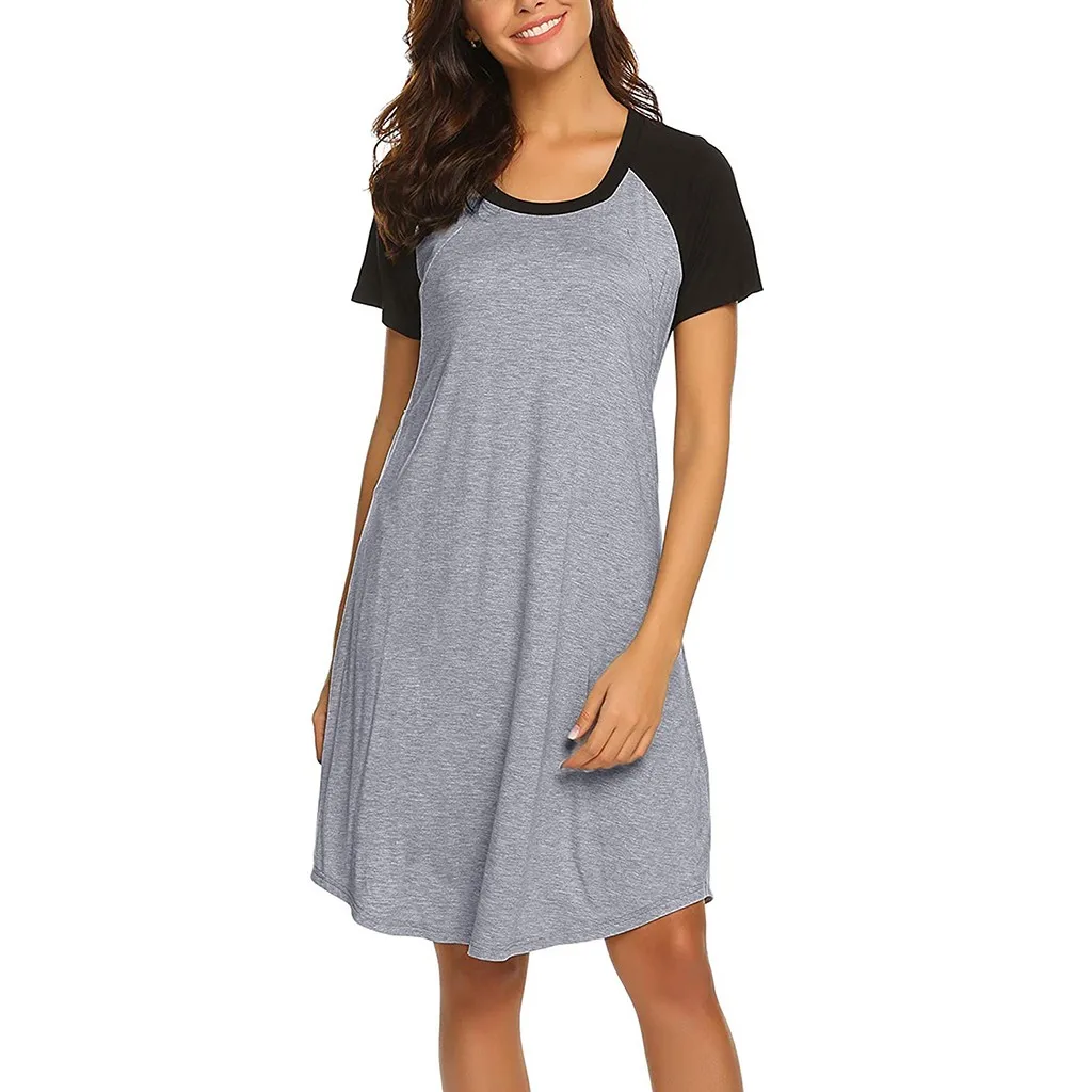 

Maternity Dress Pregnancy Nursing Baby Nightgown Breastfeeding Nightshirt Sleepwear Summer Pregnant Women Nursing Tops Dresses
