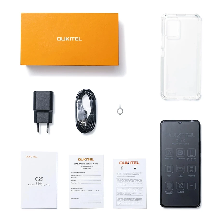 oukitel c25 smartphone 6 52hd display 5000mah android11 4gb32gb cell phone 13m camera with mobile phone case 2021 fall new free global shipping