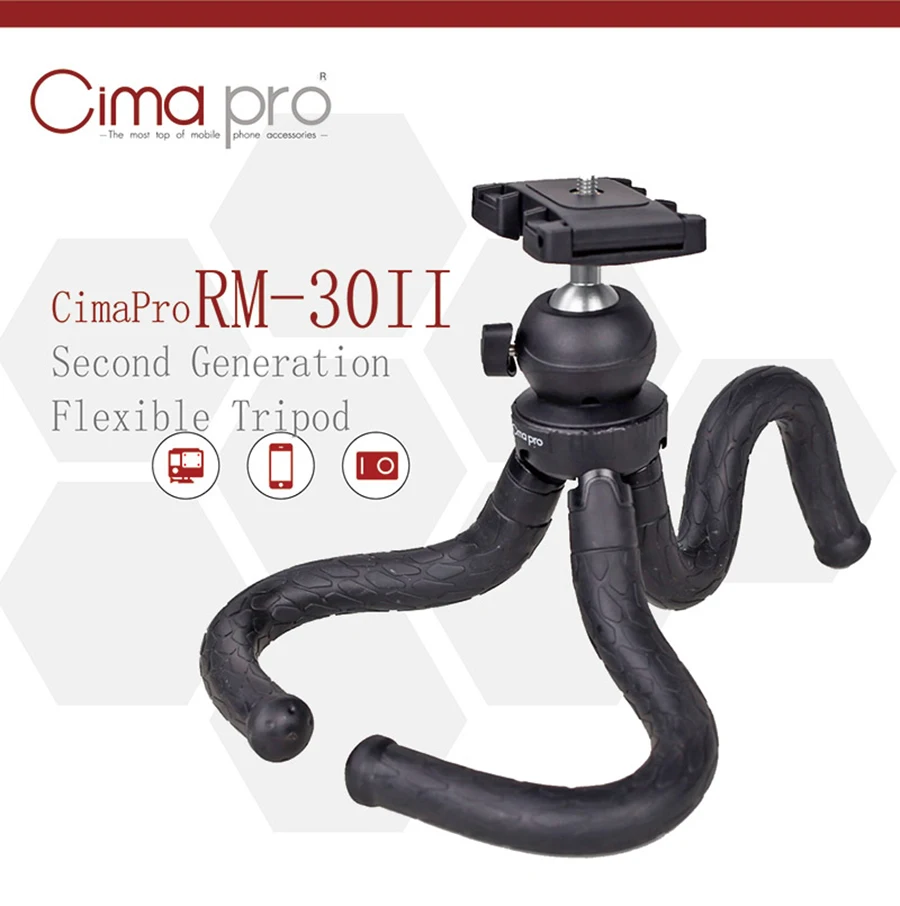 Cima Pro RM30II мини-подставка для путешествий, Гибкий штатив с осьминогом для Android, цифровой камеры GoPro DSLR